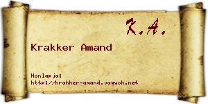 Krakker Amand névjegykártya